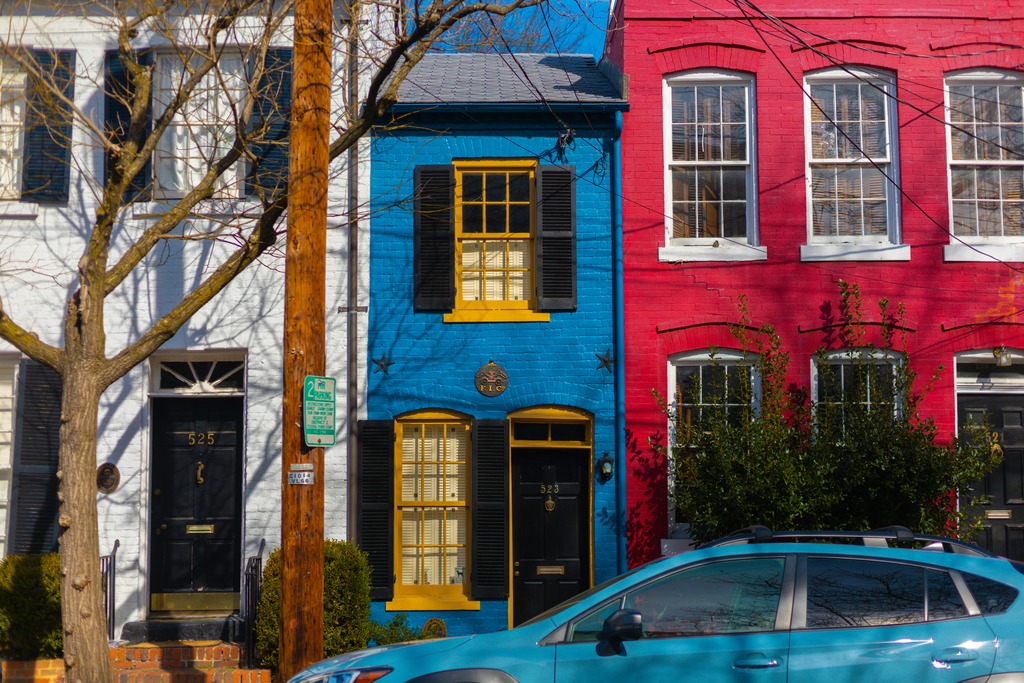 Colorful row houses